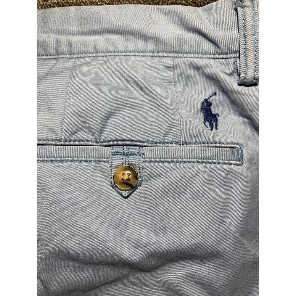 Polo Ralph Lauren Mens Classic Fit Flat Front Chino Blue Pants 34x32 Cotton - Picture 8 of 16